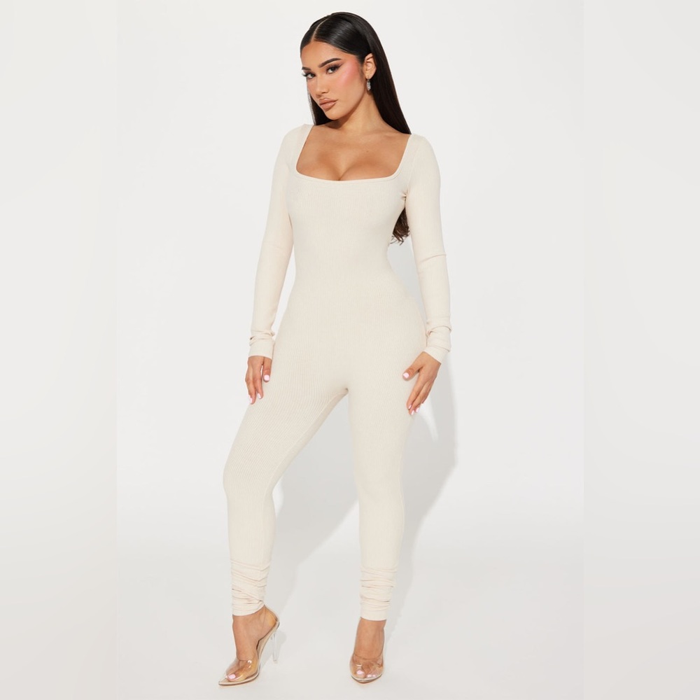 Cassidy Snatched Backless Jumpsuit - Cream